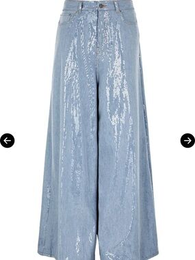 new HAIKURE sequin bethany blue wide leg jeans - 24